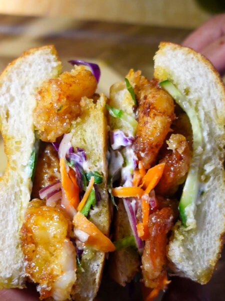 sweet chili shrimp po-boy