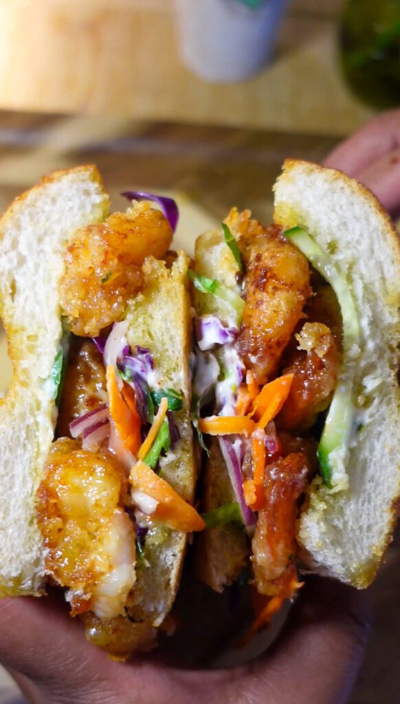 sweet chili shrimp po-boy