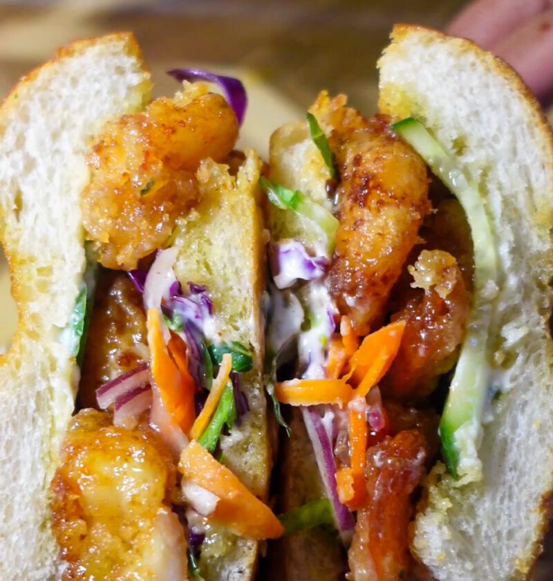 sweet chili shrimp po-boy